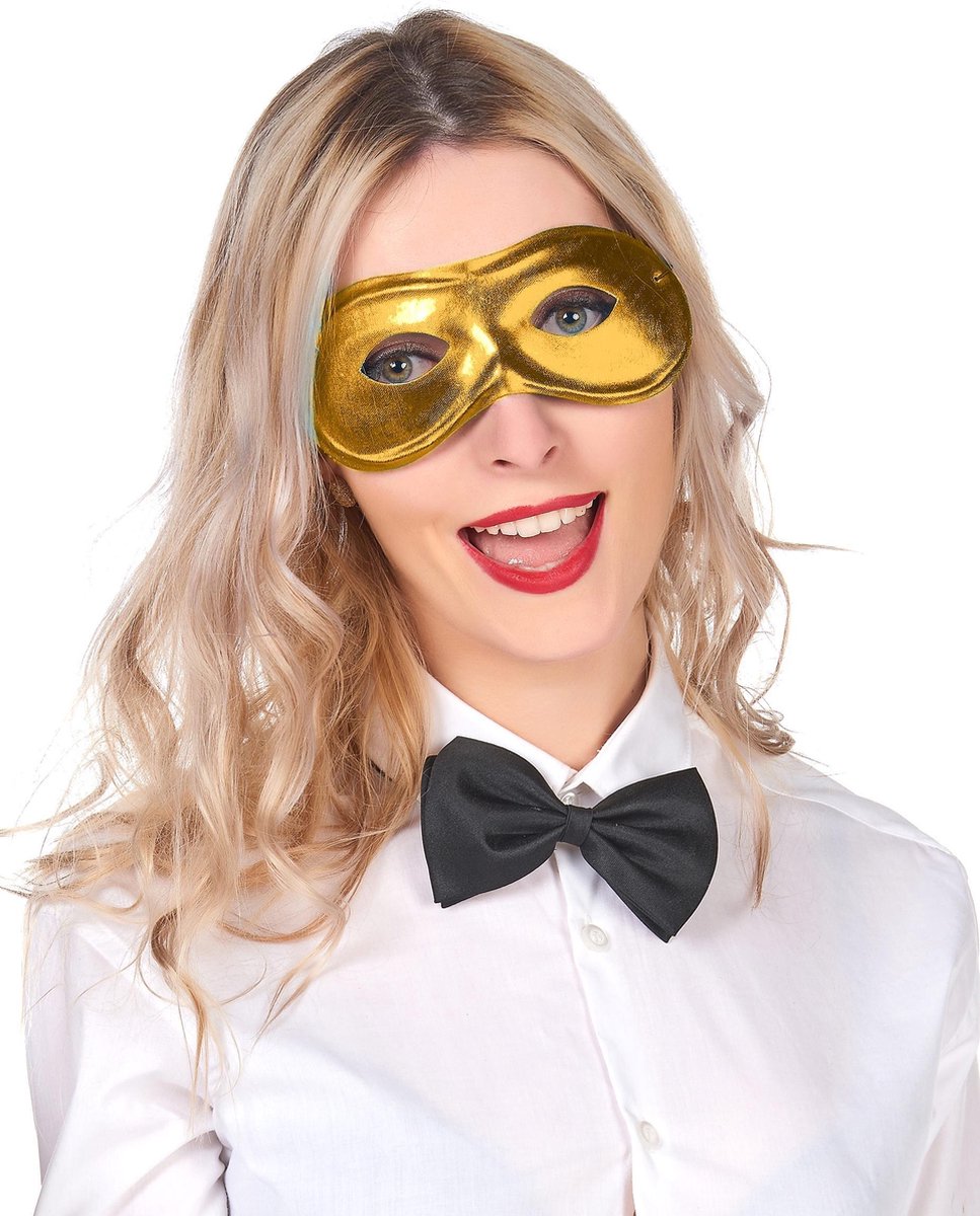 NINGBO PARTY SUPPLIES - Metaal-goud masker voor volwassenen - Maskers > Masquerade masker